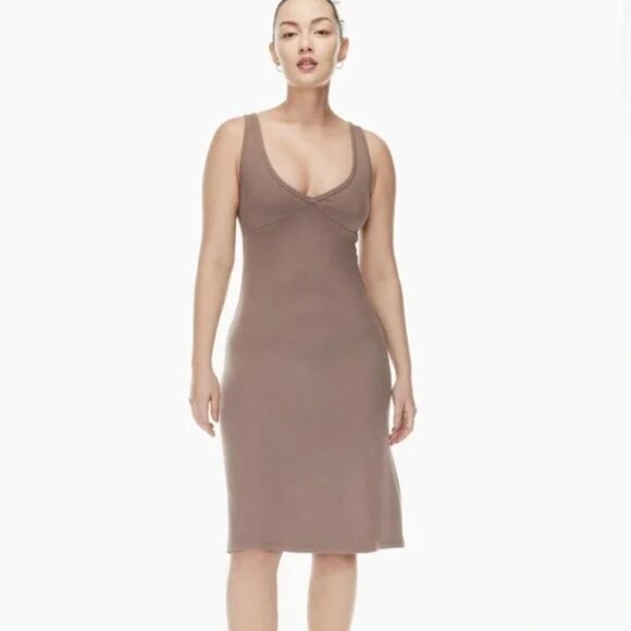 Wilfred Free | Aritzia Ribbed Tank Midi Dress in Lilac Purple | Size Small - Picture 2 of 11